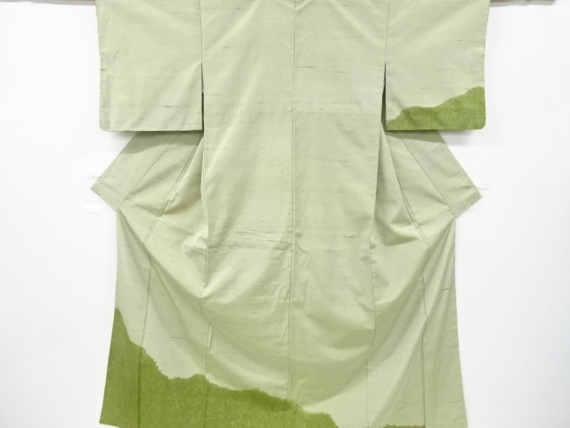 アンティーク　霞取り模様手織り節紬着物